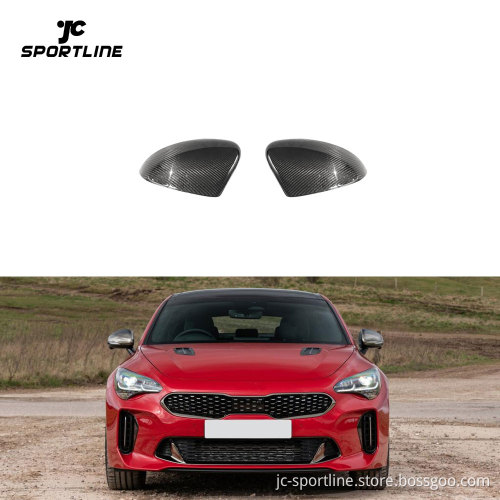 Stick-on Dry Carbon Fiber Mirror Caps for KIA Stinger GT Hatchback 2018-2022